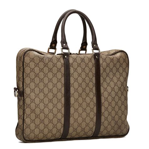 gucci brown leather laptop sleeve|gucci laptop briefcases.